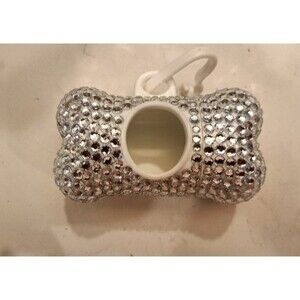 Dog Poop Bag Holder Rhinestone Glitter NWOT
